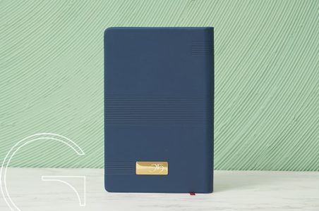 سررسید اروپایی بزرگ چرم مصنوعی سرمه ای