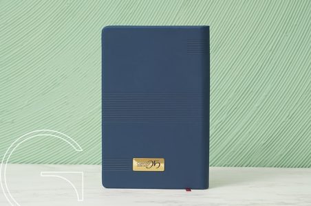 سررسید اروپایی بزرگ چرم مصنوعی سرمه ای