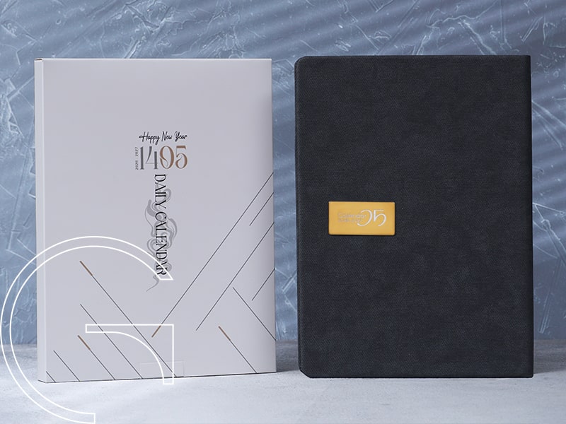 سررسید وزیری روزانه چرمی مصنوعی ذغالی