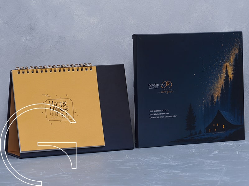 تقویم رومیزی چوبی اسکچ