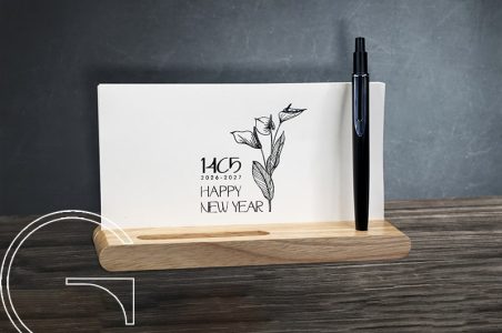 تقویم رومیزی چوبی مدل اسکچ